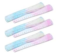 FIXOSHEE 6 Pièces Règles Flexibles PVC Souple avec Échelle et Règles Graduées pour Apprentissage des Mathématiques Outils Enseignement pour École et Bureau