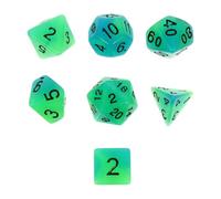 FIXOSHEE 7 pièces Dés Polyédriques Lumineux Multiformes pour Jeux de Soirée Set Portable Unique pour Enseignement et Loisirs