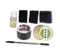 FIXOSHEE 7 Pièces Set Maquillage Halloween Cire Effet Peau Faux Spatule et Éponges pour Cicatrices et Blessures Réalistes Fête Costumée Carnaval et Maquillage Spécial