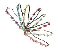 FIXOSHEE 8 Pièces Bandeaux Couronnes de Fleurs Élastiques pour Femmes et Filles Accessoires Cheveux Rose Bohème pour Mariage Demoiselle Honneur Fête et Célébration