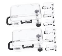 FIXOSHEE 8 pièces Boîtes Dragées Mini Valise Transparentes Coffrets Rangement Mariage Style Bagage Coffrets Cadeaux Portables pour Fête et Confettis