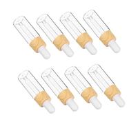 FIXOSHEE 8 pièces Bouteille Verre Essence avec Pipette Bois Lot de Flacons Rechargeables pour Huile Essentielle Diffuseur Portable et Voyage