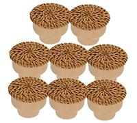 FIXOSHEE 8 pièces Poignée Meuble Tressé Bouton Rond Rotin Cannage Poignée de Porte de Commode pour Rangement Chambre Installation Facile Design Champignon Confortable
