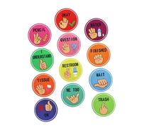 FIXOSHEE Affiches de Signaux Manuels pour École Outils Visuels Non Verbaux pour Gestion de Classe Décoration Éducative Inclusive pour Enseignants et Élèves