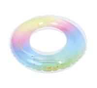 FIXOSHEE Anneau de Natation Gonflable avec Paillettes Translucides Dégradé Arc Ciel Bague de Baignade Sécurisée pour Adultes Accessoire Piscine Plage et
