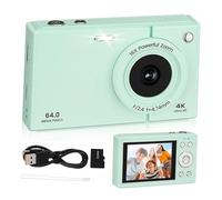 FIXOSHEE Appareil Photo Numérique Vert pour Garçon Fille avec Zoom Caméra Compacte Rétro avec Go WiFi et Stockage Étendu pour Débutants et Adolescents