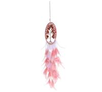 FIXOSHEE Attrape-rêves Décoratif Plume Rose Ornement Suspendu Artisanal Polyvalent pour Chambre Voiture et Fenêtre Décoration Murale Élégante et Romantique