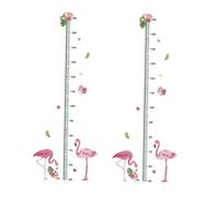 FIXOSHEE Autocollants Muraux Hauteur Garçon Et Filles, Règle De Croissance Décorative, 2 Pièces Pvc Imperméable, Motif Flamant Rose Dessin Animé, Chambre D’garçon Et Filles, Créatif Et Réutilisable