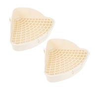 FIXOSHEE Bac à Litière Triangulaire Compacte pour Lapin Et Cobaye Tamis Filtrant 24.8 x 19 x 10.5 Cm Lot De 2 pour Chinchilla Et Hamster