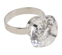 FIXOSHEE Bague de Mariage en Cristal Gros Diamant 30 MM Alliance Blanche Accessoire pour Fiançailles et Saint-Valentin Présent Romantique Boîte Présent