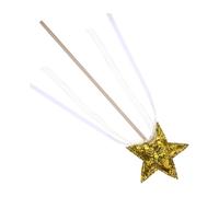 FIXOSHEE Baguette de Fée Étoile en Bois Doré 1 Pièce Accessoire Décoratif Lumineux pour Scène et Fêtes Cosplay Halloween Baguette Magique Scintillante et Résistante