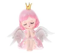FIXOSHEE Ballerine Ange Décoration Gâteau Résine Rose Figurine Miniaturisée pour Gâteau Anniversaire Ornement Délicat pour Bureau et Fête