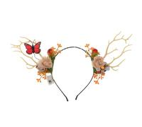 FIXOSHEE Bandeau Antlers Noël Léger Branches Et Baies Accessoire De Fête Xmas Serre-tête Décoratif Pour Soirées Festives