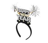 FIXOSHEE Bandeau Cheveux Happy Year Doux et Confortable Serre-tête Fête du Nouvel an avec Étoiles Accessoire Polyvalent pour Noël Anniversaires et Célébrations