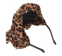 FIXOSHEE Bandeau Léopard à Nœud Femme - Large Bandeau Respirant Imprimé Animal Jaune - Accessoire Cheveux Mode Polyvalent pour Sport Bureau et Sorties - Maintien et Style Rétro