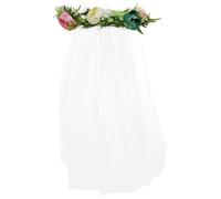 FIXOSHEE Bandeau pour Cheveux Orné D'une Rose Simulée, Serrage-tête Mariage Voile, Accessoire Floral pour Femmes, Couvre-chef Élégant pour Cérémonie et Fête, Bandeaux Mode Fleurs Roses