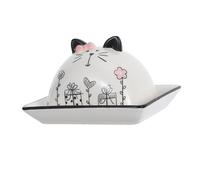 FIXOSHEE Beurrier Céramique avec Couvercle Boîte à Beurre Stable et Pratique pour Comptoir Design Élégant pour Cuisine