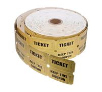 FIXOSHEE Billets de Tombola Dorés en Rouleau 2000 Pièces pour Événements Scolaires Carnavals Fêtes Ventes aux Enchères - Papier Robuste Tickets Récompense Distribution Facile