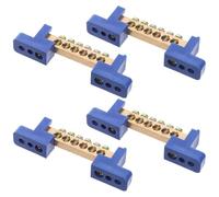 FIXOSHEE Bloc de Bornes en Cuivre 6 Positions Lot de 4 Pièces Bornier de Mise à la Terre Électrique Résistant à la Chaleur Connexion pour Câblage Domestique et Industriel Barre Omnibus