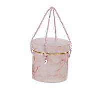 FIXOSHEE Boîte à Chapeau Ronde Portable pour Fleurs Boîte Cadeau Écologique Papier Emballage Floral Élégant pour Saint-valentin Rangement Bijoux et Cadeaux Format Petit Rose