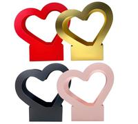 FIXOSHEE Boîte à Fleurs En Papier Forme Cœur 4 Pièces Rose Rouge Noir Or, Panier De Fleurs Compact Et Portable, Décoration Saint-valentin, Emballage Bouquet Floral Pour Fleuristes Et Événements