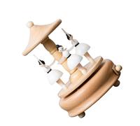 FIXOSHEE Boîte à Musique Carrousel en Bois Naturel Figurine Ballet Rotative Boîte à Mélodies sans Pile Décoration Musicale Vintage pour Bureau et Présent Maman