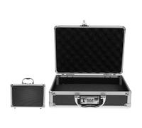 FIXOSHEE Boîte à Outils en Alliage d'Aluminium Petite Valise Multifonction avec Serrure à Clé Mousse Alvéolée et Plate pour Protection Rangement Portable pour Instruments Accessoires