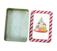 FIXOSHEE Boîte Cadeau Noël Tôle avec Fenêtre Transparente Boîte Métallique Carrée pour Bonbons Biscuits et Friandises Conteneur de Rangement Multifonction pour de Noël