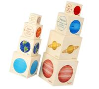 FIXOSHEE Boîte de Jeux Empilables Bois pour Garçon Fille Éducatif Montessori Apprentissage Formes et Mémoire Cadeau Fille Garçon Ans
