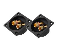 FIXOSHEE Boîte de Jonction Audio et Bornier Carré 2 Pièces en Cuivre 57X57Mm pour Caisson de Basses Compatible Autoradio et Installation Stéréo Maison