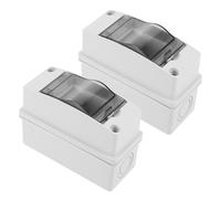 FIXOSHEE Boîte Électrique Étanche Ip65 2 Voies Fenêtre Transparente Coffret de Distribution Électrique en Plastique Robuste Boîte Extérieure de Protection pour Disjoncteur Lot de 2