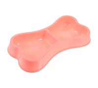 FIXOSHEE Bol pour Chat et Chien Plastique Forme Os Double Écuelle Stable et Facile à Nettoyer pour Eau et Nourriture Accessoire Pratique pour Chiots et Chats Couleur Rose
