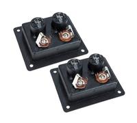FIXOSHEE Borne de Connecteur d'Enceinte 2 Voies 2 Pièces Connecteur à Ressort Double Prise 9.7X8.5X5Cm pour Câblage Multifonctionnel et Dissipation Thermique Optimisée