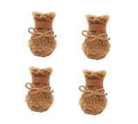 FIXOSHEE Bottes de Neige pour Chiot et Chien Antidérapantes en Peluche Épaisse Marron XL pour Protection des Pattes Hiver Intérieur Extérieur