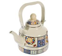 FIXOSHEE Bouilloire Vintage en Émail 1,1 L pour Cuisinière, Théière Émaillée Rétro Résistante à Haute Température, Compatible Plaques Induction et Gaz, Théière Décorative pour Salon de Thé