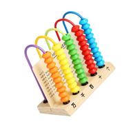 FIXOSHEE Boulier Bois pour Garçon Fille Éducatif Mathématique avec Perles Colorées et Calcul Manuel pour Apprendre à Compter et Développer la Motricité