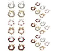 FIXOSHEE Breloques pour Ongles de Noël en Alliage Strass Irisés, Nœuds et Couronnes Décoratives, 30 Pièces Boîte, Accessoires Nail Art Festifs pour Manucure, pour Soirées et Soins