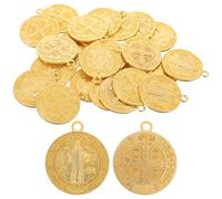 FIXOSHEE Breloques Saint Benoît en Métal Doré, Lot de 25 Pièces pour Fabrication de Bijoux, Kit de Création de Colliers et Bracelets, Accessoires Bijouterie Légers et Solide pour Loisirs