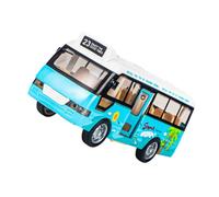 FIXOSHEE Bus Scolaire Simulation et Lumière Modèle de Bus Abs Jeu Éducatif pour Garçon Fille Coordination Main-œil et Développement Cognitif Couleur Bleu Spatial
