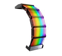 FIXOSHEE Câble D'extension Alimentation Argb 24 Broches Ordinateur Rétroéclairé, Compatible Boîtier ATX, Gaine Lumineuse Douce pour Customisation Informatique Personnalisée