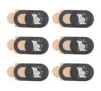 FIXOSHEE Cache-Objectif de Webcam Ultra-Fin et Mini pour Ordinateur Portable et Tablette, Protection Confidentialité, 6 Pièces Noires, Compatible Pc, Design Discret pour Usage Quotidien