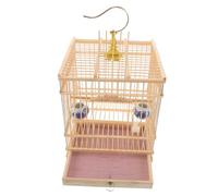 FIXOSHEE Cage à Oiseaux Rectangulaire Vintage avec Plateau Amovible Cage pour Petits Oiseaux et Calopsittes Design Traditionnel et Crochet Suspendu