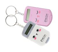 FIXOSHEE Calculatrice Porte-Clés Mini 2 Pièces Plastique Rose Gris pour Étudiants Paquet à Dos et Ceinture Usage Scolaire Portable