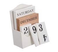 FIXOSHEE Calendrier Bois Vintage pour Bureau Bloc Solide et Compact Décoration Élégante pour Maison et Espace de Travail