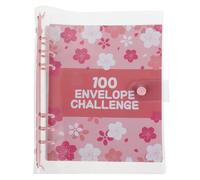 FIXOSHEE Carnet D’Épargne A5 Rose avec Enveloppes Transparentes - Livre de Défis D’Épargne 100 Jours - Classeur Budget Pratique pour Défi Enveloppe Organisation Finances Quotidiennes