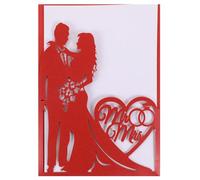 FIXOSHEE Cartes d'Invitation de Mariage Créatives Rouges 10 Pièces en Papier Découpé Ajouré Format pour faire-Part Décoration de Mariage et Saint-Valentin