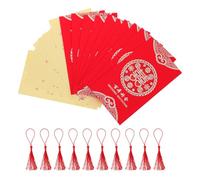 FIXOSHEE Cartes d'Invitation Romantiques pour Fête de Mariage Style Chinois Papier Lot de 10 Pièces Rouge et Or Format Standard pour Inscriptions pour Célébrations et faire-Part