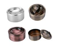 FIXOSHEE Cendrier Acier Inoxydable Automatique Coupe-Vent avec Couvercle Capacité Portable et pour Usage Intérieur et Extérieur Style Moderne