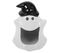 FIXOSHEE Ceramic Hamster Hideout Halloween Ghost Shape Durable Small Pet Nest for Summer Cooling and Rest