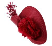 FIXOSHEE Chapeau Bibi Extravagant pour Femme avec Bandeau Grand Fascinateur Fait Main Orné de Fleurs et Plumage Accessoire Vintage Léger pour Mariage Fête et Goûter Élégant Couleur